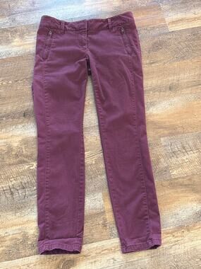 LOFT Women’s Size 2 Burgundy Skinny Velveteen Pants Stretch